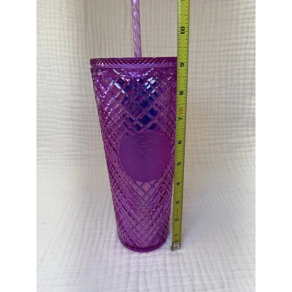 Starbucks Cold Cup Tumbler Venti 24oz Studded Reusable Jeweled Pink Taffy